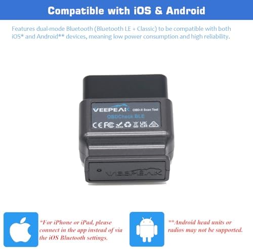 Veepeak OBDCheck BLE Bluetooth OBD II Scanner for iOS & Android, Car Wireless Check Engine Light Code Reader Diagnostic Tool