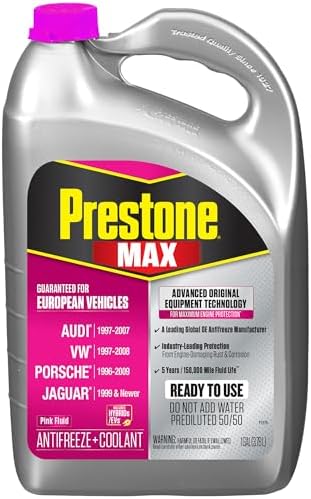 Prestone MAX Euro Pink 50/50 Antifreeze Automotive Coolant, Pack of One