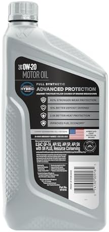 Valvoline Advanced Full Synthetic SAE 0W-20 Motor Oil 1 QT, Case of 6