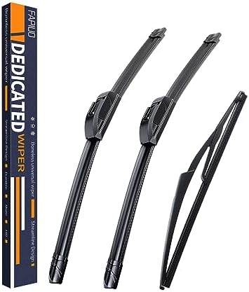 Replacement for Nissan Rogue 2008-2013,Nissan Rogue select 2014-2015,Toyota Yaris 2007-2011 Silent Wipers -FAPIUO Front and Rear Windshield Wipers 26"+14"+12" Full Blade Set (3 Pack) U/J HOOK