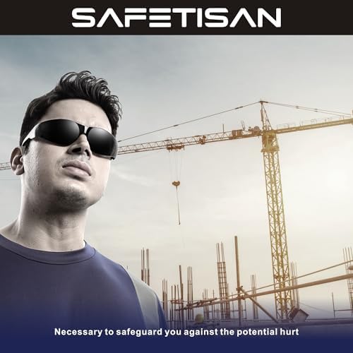 Tinted Safety Glasses Bulk, 48 Pack, Protective Dark Safety Sunglasses for UV Protection, Scratch & Impact Resistant Smoke Lenses Ideal for Construction, Outdoor Work and Shooting