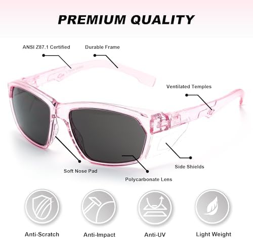 ProtectX Classic Safety Glasses, Anti-Fog Scratch Resistant Lenses