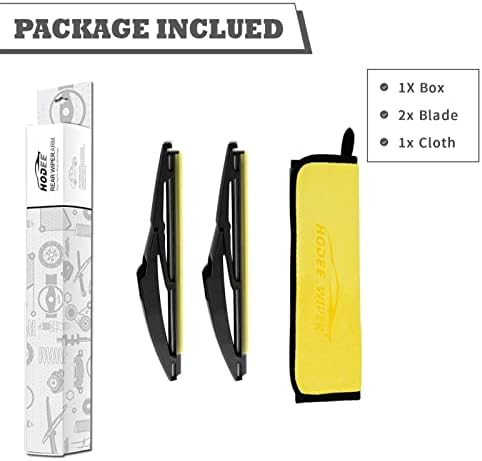 8 inch (Pack of 2) Rear Wiper Blade Set Replacement for Lexus CT200h 2011-2017,Toyota Prius C Auris 2012-2019,Urban Cruiser 2009-2016,Scion XD 2008-2013,Back Windshield Window,Rear wiper Accessories