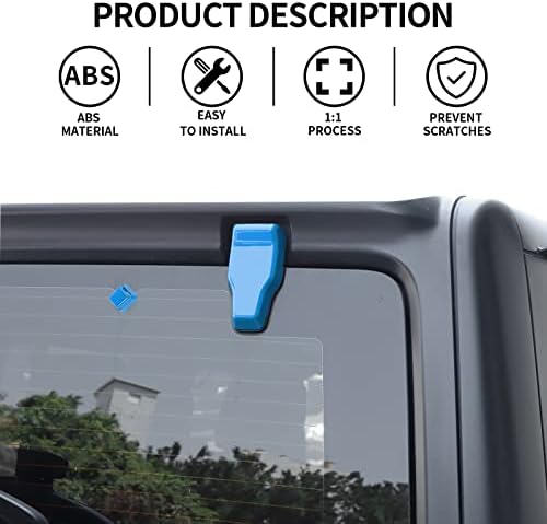Rear Tail Door Window Hinge & Rear Rain Wiper Nozzle Decorative Cover Trim for 2018-2021 Jeep Wrangler JL JLU(Baby Blue)