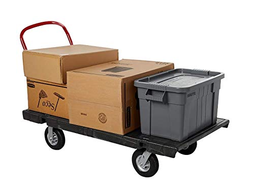 Rubbermaid Commercial Products BRUTE Tote Storage Bin with Lid, 14-Gallon, Gray, Rugged/Reusable Boxes for Moving/Camping/Garage/Basement Storage, Pack of 6