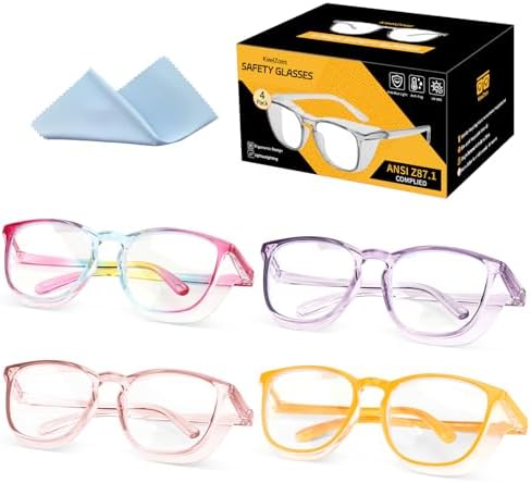 KeeiZoes Safety Glasses Anti Fog Goggles For Women, Nurses Protective Eyewear Blue Light & UV Blocking Eye Protection Glasses