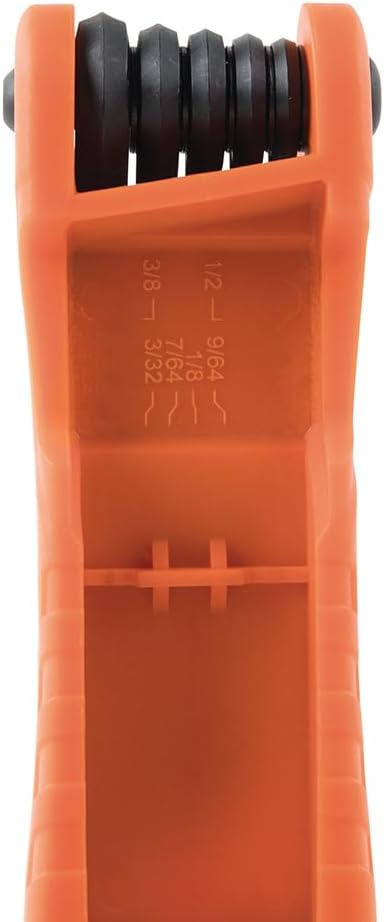 Klein Tools 70550 Hex Wrench Key Set, 11 SAE Sizes, Heavy Duty Folding Allen Wrench Tool with Extra Long Hex Keys