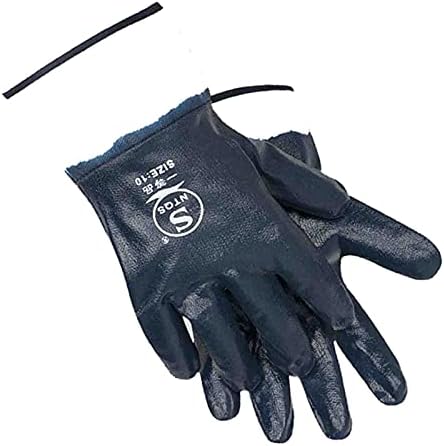 Men's Oil Gloves, Safe Wide-Cuff Gloves for Petrochemical Transport Workers, Blue Large Size 12-Pack