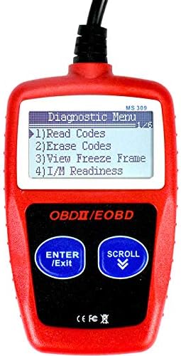 MS309 OBD2 Scanner Check Car Engine Light Fault Code Reader, Universal OBDII Diagnostic Scan Tool Read Clear Trouble Codes, View Freeze Frame Data, OBDII CAN Diagnostic Scan Tool