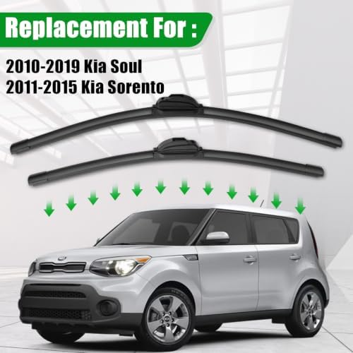 Windshield Wiper Blades compatible with 10-19 Kia Soul/11-15 Kia Sorento