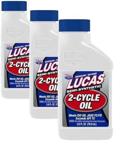 Lucas Oil 10058 Semi-Synthetic 2-Cycle Motor Oil - 2.6 Ounce (Pack of 3)