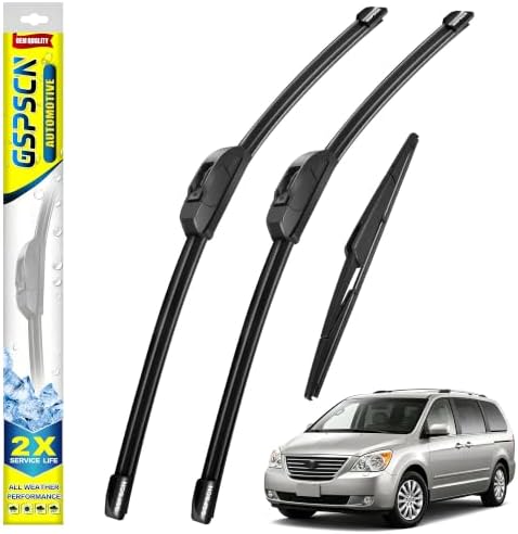 GSPSCN Windshield Wiper Blades for Kia Sedona 2006-2014 (Pack of 3)