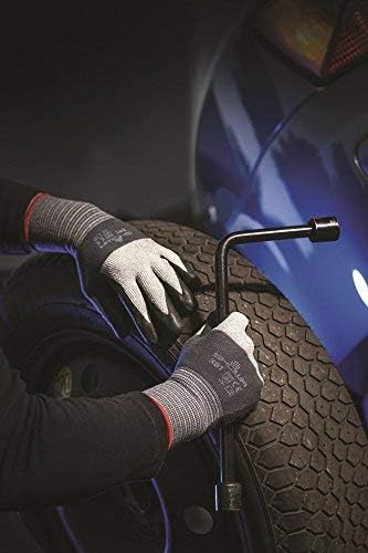 SHOWA MFT Pro 381 Microfiber Work Gloves with Oil-Resistant Foam Nitrile Palm Coating, Latex-Free, Mechanics Glove, Black, X-Large, 12-Pack