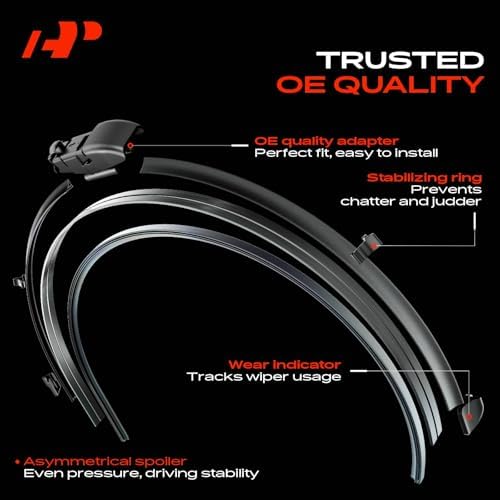 A-Premium 28"+16"+16" Windshield Wiper Blades with Wear Indicator & Towel