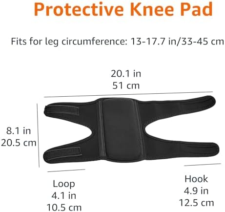 Amazon Basics P2DFT024-1 Over/under Knee Pads, 8.5", One Size, 1 pair, 2 Count, Black (Previously AmazonCommercial brand) (Pack of 12)