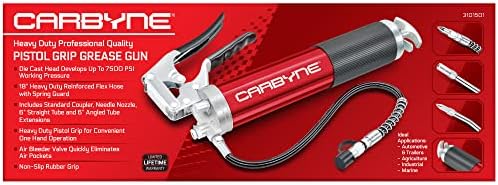 Carbyne Grease Gun, Pistol Grip, 7500 PSI, Heavy-Duty Professional Series