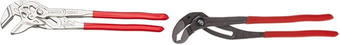 Knipex Pliers Wrench (16-Inch) and Cobra XL Water Pump Pliers Bundle
