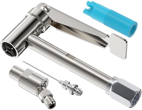 Right Angle Degree Grease Gun Coupler Set, Strong Lock on Greases Gun Tips with 360°Grease Gun Hose Swivel,12000PSI Quick Release Grease Coupler Fit with All 1/8" NPT Grease Gun Fitting