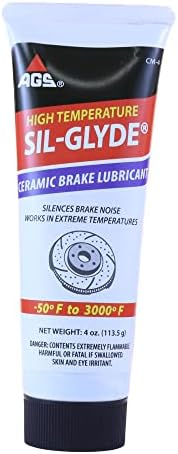 AGS Company Automotive Solutions Cerami-Glyde Silicone Brake Lubricant, Tube, 4 oz, High Temperature Resilence, Safe for All Brake Assembly Parts, Advanced Formula for Noise Reduction