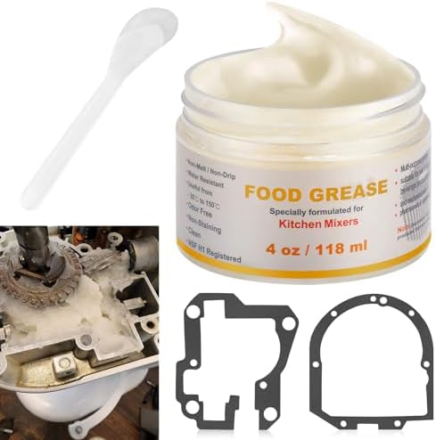 4 Oz Food Grade Grease for Kitchen Aid Stand Mixer - by Huthbrother, Universally for Kitchen Stand Mixer, Mixer Gear Attachments, Include Gasket 9709511 4162324 with Spatula