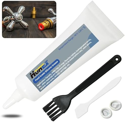 Food Grade Silicone Grease Plumbers Lubricant O-Ring Faucet Valve Seals Tube Waterproof Gasket Sealant Rubber Plumbing Lube Ceramic Cartridge for Home Pool Water Filters 0.7 oz