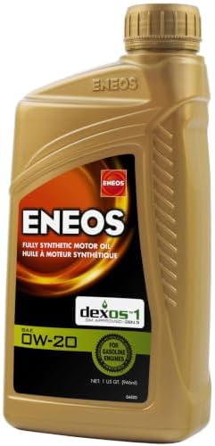 ENEOS 0W-20 Fully Synthetic Motor Oil, API SQ, dexos1 Gen3, 1 Qt