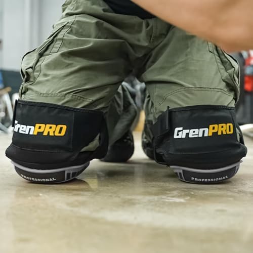 GRENPRO Heavy Duty Knee Pads, Gel Foam, Construction Work Gardening Gray