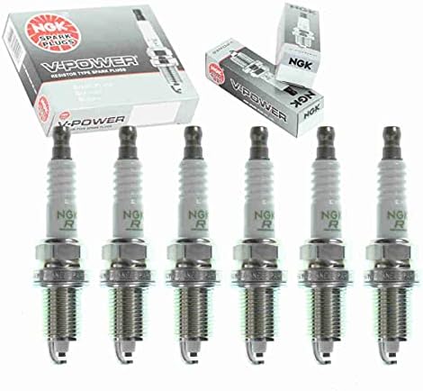 6 pc NGK V-Power Spark Plugs compatible with Jeep Liberty 3.7L V6 2002-2012