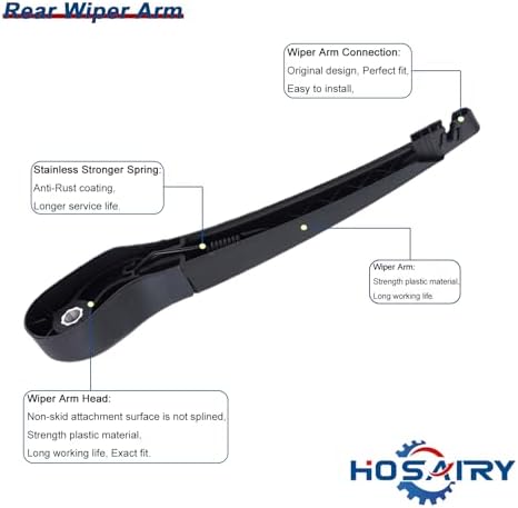 Rear Wiper Arm Blade Set for Ford Focus 2012-2018 hatchback SE ST RS, Rear Windshield Wiper Arm Blade Assembly CV6Z-17526-C