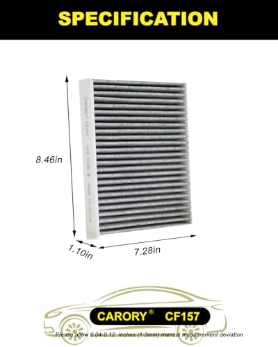 2 Pack Cabin Air Filter w/Activated Carbon for Toyota Camry, Corolla, RAV4, Prius, Highlander, Sienna, Venza, Crown, Lexus ES350, ES300h, NX250, RX350, Subaru Outback, Mazda CX9, and More, CF157-2PK