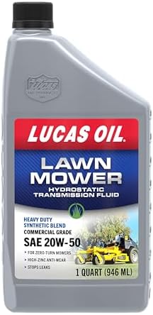 Lucas Oil 11300 Hydrostatic Lawn Mower Transmission Fluid | Heavy Duty Synthetic Blend SAE 20W-50-1 Quart (Pack of 6)