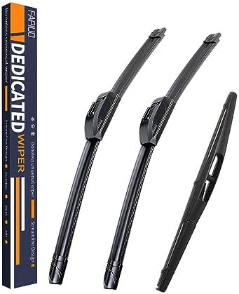 Replacement for Jeep Wrangler 2018-2024 Silent Wipers -FAPIUO Front and Rear Windshield Wipers 16"+16"+12" Full Blade Set (3 Pack) U/J HOOK
