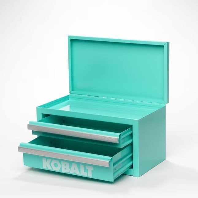 Mini 2-Drawer Steel Tool Box Teal Color