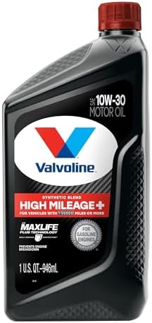 Valvoline High Mileage 150K with Maxlife Plus Technology Motor Oil SAE 10W-30 1 QT, Case of 6