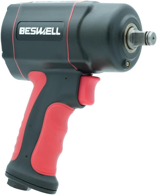 BESWELL® 1/2" Light Weight Balance Weight High Torque Air Impact Wrench with Up to Real 1033 Foot-Pounds Max Loosen Torque Output-BW-112F2N