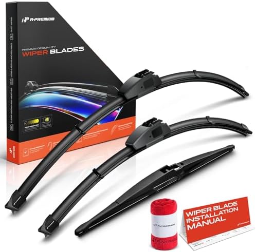 A-Premium 18"+18"+11" Windshield Wiper Blades with Wear Indicator & Towel