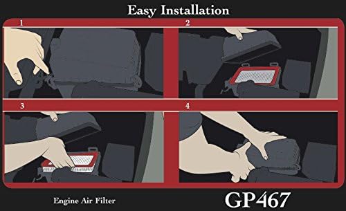 EPAuto GP467 (CA10467) Engine Air Filter Replacement for Honda
