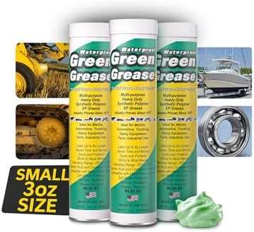 3oz Ultra Heavy Duty Green Grease Tube for Grease Gun - USA Made (3 Pack)
