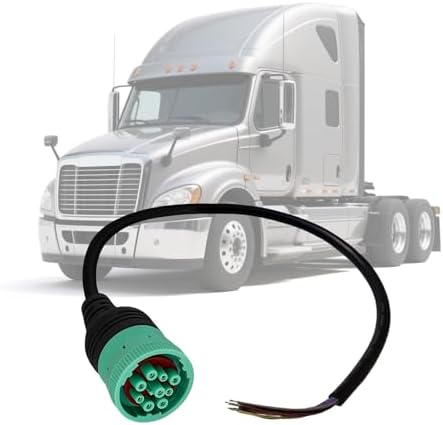 Type 2 Green J1939 9 Pin to Open Cable Adapter,J1939 DIY Connector