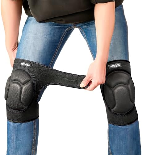 COOLJOB Men Women Knee Pads for Gardening Work Floor Cleaning with Foam Pad