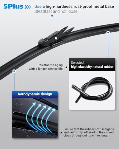 5 PLUS Custom-Fit Wipers fits 2013-2019 Ford Escape Windshield Wipers