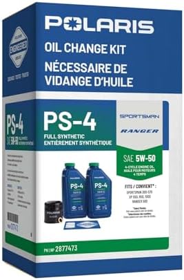 Polaris PS4 Oil Change Kit Incl Oil, Oil Filter, Drain Plug Washer, 2877473
