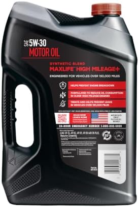 Valvoline High Mileage 150K with MaxLife Plus Technology 5W-30 Motor Oil 5 Quart