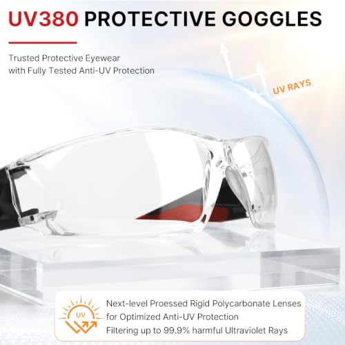 30 Pack Clear Safety Glasses for Men Bulk, Wrap Around Eye Protection
