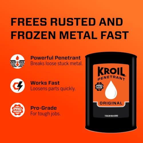 Kroil Original Penetrating Oil (Liquid-5 Gallon Pail-Single) | Penetrant for Rusted Bolts, Metal, Hinges, Chains, Moving Parts | Rust, Corrosion Inhibitor (KL051)