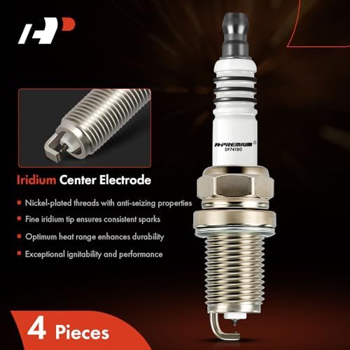 A-Premium Iridium Platinum Spark Plugs Pack of 4, Fine Wire, L4 Engine
