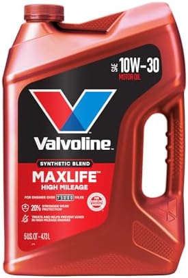 Valvoline High Mileage with MaxLife Technology 10W-30 Synthetic Blend Motor Oil 5 Quart
