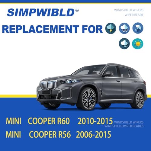 SIMPWIBLD Replacement for 2010-2015 Mini Cooper R60/2006-2015 Mini Cooper R56 Rear Windshield Wiper Blade Arm Set, Easy to Install (set of 2)