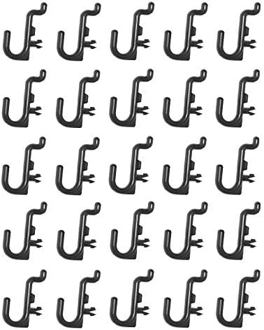 JSP Manufacturing Peg Board Plastic J Hook Style Hooks | Garage Tool Storage Craft Hooks Pegboard Asscessories (75, Black)