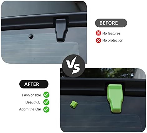 Rear Tail Door Window Hinge & Rain Wiper Nozzle Decorative Cover Fit for 2018-2025 Jeep Wrangler JL JLU(Green)
